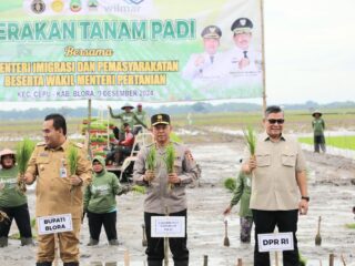 Gugus Tugas Ketahanan Pangan Polri Tanam Padi Serentak, Cetak 10 Ribu Hektare Sawah