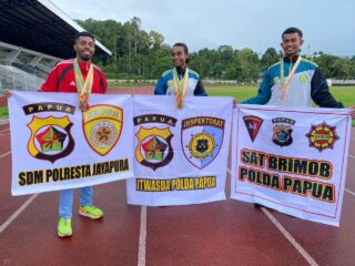 Tiga Personel Polda Papua Ukir Prestasi di Kejurda Atletik Papua Barat Open 2025