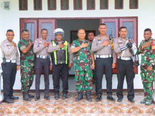 Perkuat Sinergitas TNI-Polri, Satlantas Polres Waropen Laksanakan Silaturahmi ke Koramil 1709-03/Waropen Bawah