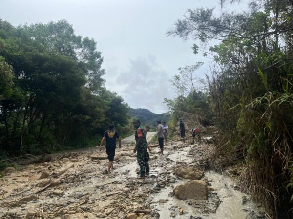Akses Jalan Terputus Akibat Longsor, TNI-Polri Gerak Cepat Lakukan Penanganan di Wamena–Kelila