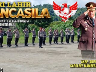 Polres Mamberamo Raya Melaksanakan Upacara Bendera Dalam Rangka Hari Jadi Pancasila 2026