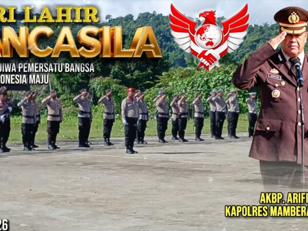 Polres Mamberamo Raya Melaksanakan Upacara Bendera Dalam Rangka Hari Jadi Pancasila 2026