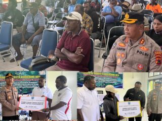 Kapolres Mamberamo Raya Hadiri Pembayaran Ganti Rugi Hak Ulayat Tanah Oleh Pemda Kabupaten Mamberamo Raya Pada Beberapa Fasilitas