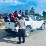 Satlantas Polres Mamberamo Tengah Gelar Strong Point Pagi, Berikan Teguran Humanis kepada Pengendara