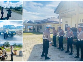 Strong Point Pagi Satlantas Polres Mamberamo Tengah Ciptakan Lalu Lintas Tertib dan Lancar