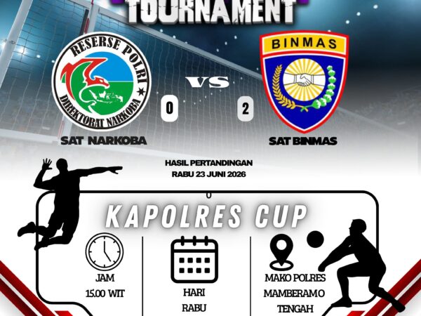 Hari Kedua Turnamen Voli Kapolres Cup HUT Bhayangkara ke-80 Berlangsung Sengit dan Penuh Sportivitas