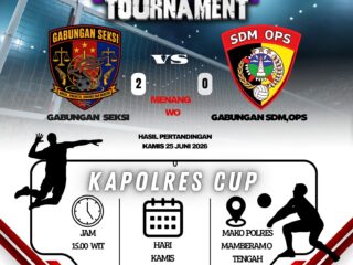 HUT Bhayangkara ke-80, Tim Logistik dan Tim Gabungan Seksi Polres Mamberamo Tengah Melaju ke Babak Berikutnya di Turnamen Voli Kapolres Cup 2026