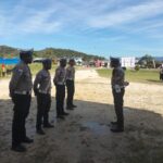 Sat lantas polres mamberamo tengah laksanakan strong point pagi demi kelancaran arus lalu lintas