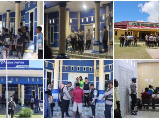 Wakapolres Mamberamo Tengah tinjau Hari Terakhir Pengamanan Penyaluran Dana Desa Tahap I di Bank Papua KCP Kobakma