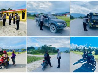 Polres Mamberamo Tengah Hadirkan Pelayanan Pagi, Satlantas Laksanakan Strong Point di Jalan Warabuke